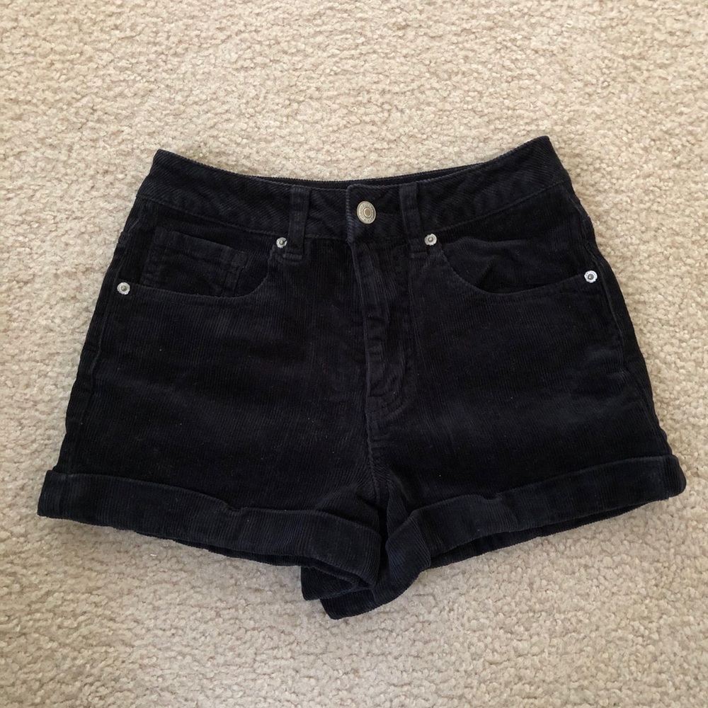 F21 Black corduroy shorts